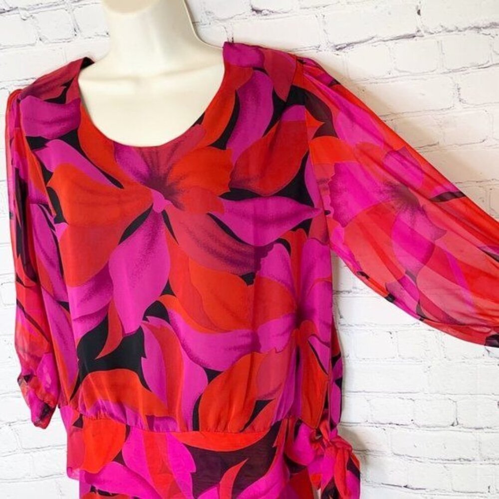 SPECTACULAR 80S VINTAGE SECRETARY SIASIA BLOUSE MIDI SKIRT SET - USA MADE - MEDI - Picture 3 of 4